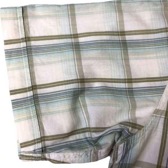 Cowboy Hardware Plaid White Green Short Sleeve Shirt sz M - Picture 5 of 12